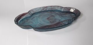 Art Deco Davidsons Glass Blue And Purple Cloud Glass Dressing Table Tray