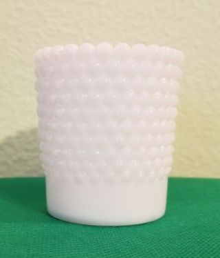 Hobnail White Milk Glass 2.  5 " Votive Candle Or Toothpick Holder