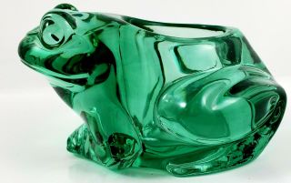 Indiana Glass Spanish Green Frog Votive Candle Holder Made In U.  S.  A.