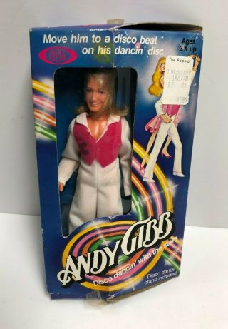Andy Gibb 1979 Ideal Toy Co 7 " Doll With Disco Dance Stand