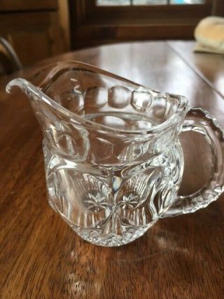 Vintage Lead Crystal Pitcher Creamer 3 " Tall