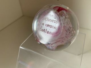 Caithness Scotland 2 glass MOON CRYSTAL pink swirl small paperweights 3