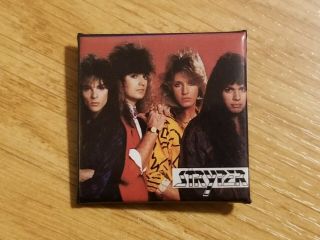 Stryper 1980s 1.  5 " X1.  5 " Pin Button Soldiers/to Hell With Devil/in God We Trust
