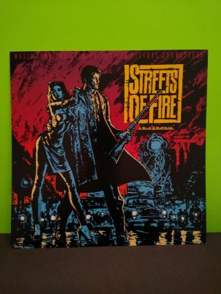Streets Of Fire Motion Picture Soundtrack Lp Flat Promo 12x12 Poster