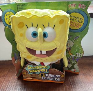 Babbling Spongebob Squarepants Plush Doll Soft Toy - Mattel 2000 - Boxed