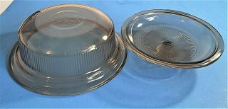 Corning Vision Ware V - 32 - B Amber Ribbed Covered Casserole With Pyrex Lid 1.  5 Qt 3