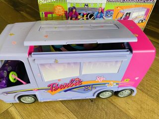 2001 Mattel Barbie Doll Jam N Glam Concert Tour Bus 24 " Motor Home Vehicle/box