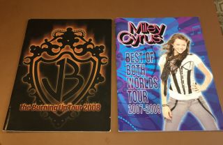 Hannah Montana Miley Cyrus Jonas Brothers 2008 Concert Tour Programs Both Worlds