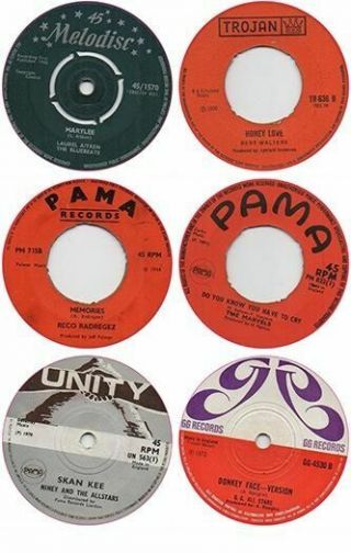 X6 85mm Vinyl Stickers Laptop Reggae Ska Melodisc Pama Trojan Unity 66 Records