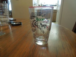 Vintage 50’s Libbey Currier And Ives Tumbler Glasses - Winter Christmas