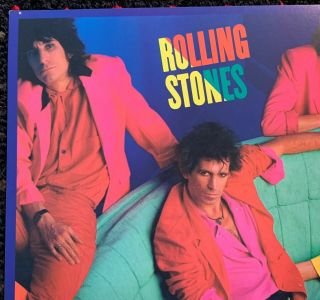 ROLLING STONES Dirty Work 12x12 square promo poster flat 2sided 1986 3