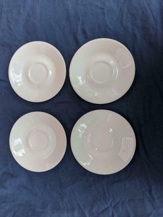 Four (4) Corelle Winter Frost White Coffee Tea Cup Saucer