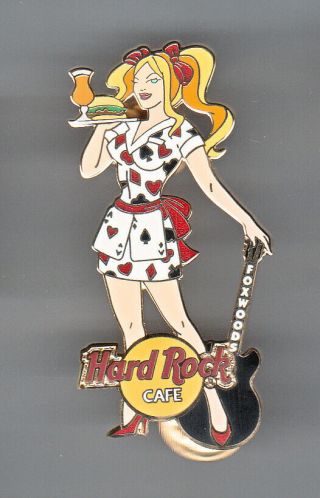 Hard Rock Cafe Pin: Foxwoods Playing Cards Girl Server