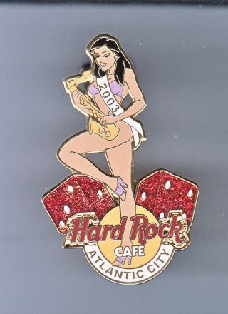 Hard Rock Cafe Pin: Atlantic City 2003 Bikini Girl On Dice Le