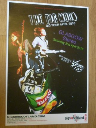 The Big Moon Live Music Memorabilia - Glasgow April 2016 Concert Tour Gig Poster