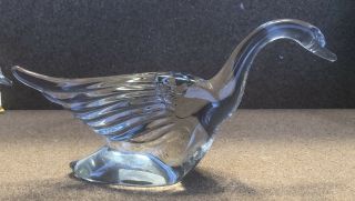 Vintage Heisey Elegant Glass Usa 8 - 5/8” Wings - Half Crystal Goose Figurine