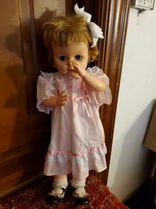 1964 Horsman 27 Inch Thirsty Walker Doll TB 26 w/2 outfits 3