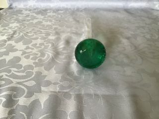 Murano Italian Art Glass Green Bubble Bud Vase Paperweight Base 3