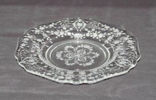 Cambridge Glass Co.  Diane Etch No.  752 Crystal Bread And Butter Plate