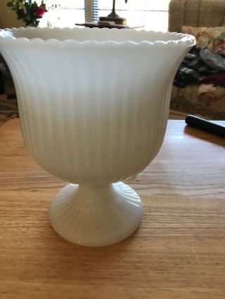 E.  O.  Brody Company Vintage Milk Glass Footed Candy Dish/ Vase