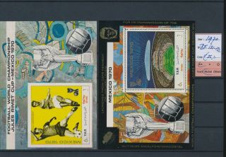 Lm92490 Yemen 1970 Perf/imperf Football Cup Sheets Mnh Cv 35 Eur