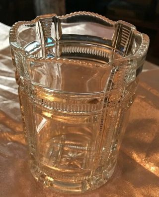 Vtg 4.  5” Clear Glass Art Deco Spoon Celery Holder Vase Scalloped Rim Estate