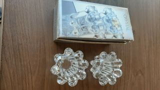 Vintage Alco Crystal 2 Piece Candle Holder Set 0011 Votive Tapered W/ Box