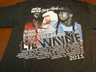 LIL Wayne I ' m Still Music Black Concert Shirt 2011 Rick Ross Hip Hop Large W4 2