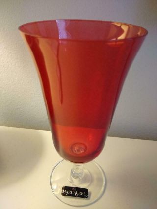 Marc Aurel By Nachtmann Red Crystal Wine/goblet/drinking Glasses