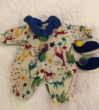 Vintage Clown Suit And Slippers For 10” Tiny Terri Lee Tagged
