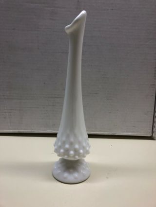 Fenton Hobnail Milk Glass 9 1/2” Bud Vase