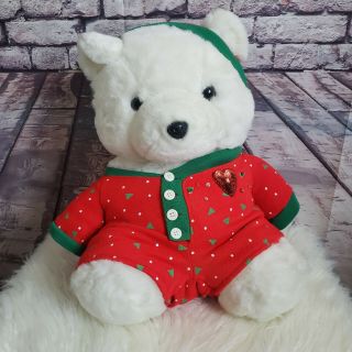 Vintage 1990 Dayton Hudson Christmas Teddy Santa Bear Stuffed Animal Plush Toy