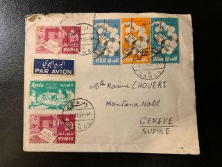 Syria - Complete Stamps Sets Franking On Cover To Switzerland 1957 Vf
