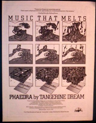 1974 Tangerine Dream " Phaedra " Album Promo Ad