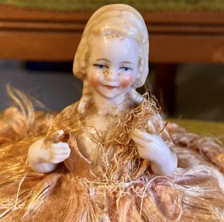 Antique German Half Doll With Pin Cushion,  Sewing Collectible