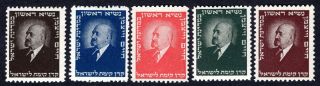 Israel Kkl/jnf C.  Weizmann Set Of Stamps Without Value Mnh