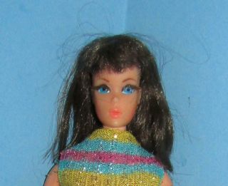 Vintage 1969 Dramatic Living Barbie Doll With Brunette Hair Face