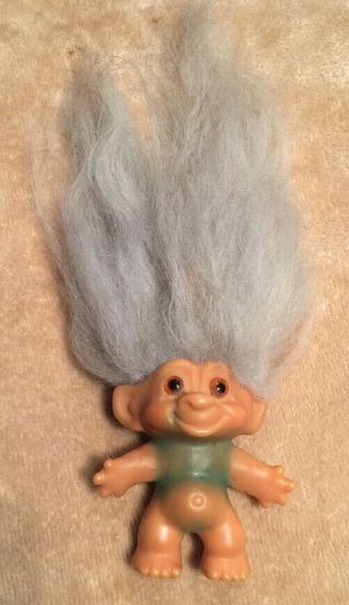 Vintage 1964 2 1/2 " Troll Doll Dam Things Grey Hair