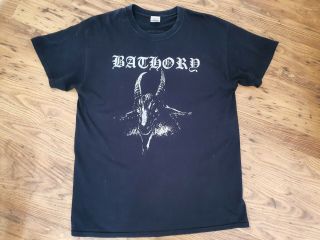 Bathory Classic Pentagram Black Short Sleeve T - Shirt Size Large