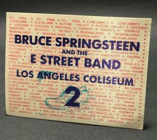 Bruce Springsteen The River Tour Backstage Pass Los Angeles Coliseum Sharp