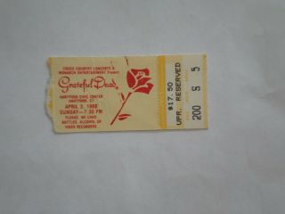 Grateful Dead Ticket Stub - 1988 - Jerry Garcia - Hartford Civic Center - Hartford,  Ct