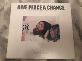 The Beatles John Lennon & Yoko Ono Give Peace A Chance Bed In For Peace Book