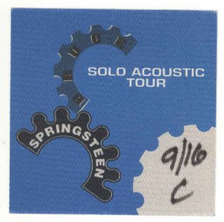 Bruce Springsteen 9/16/96 Pittsburgh Pa Solo Acoustic Tour Cloth Backstage Pass