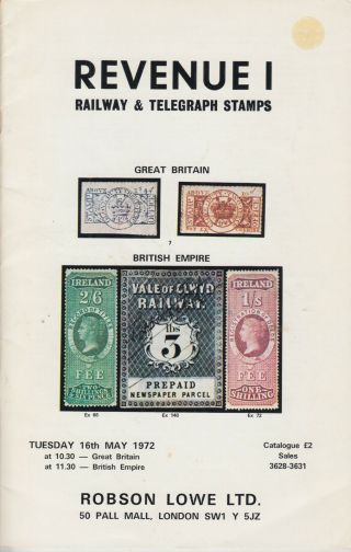 Revenue,  Railway & Telegraph Stamps Of Great Britain & British Empire.
