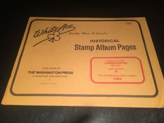 White Ace Stamp Album Pages - U.  S.  Commemorative Singles Supplement M - 1984