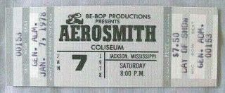 Aerosmith 1978 Express / Draw The Line Tour D.  O.  S.  1/7 Complete Concert Ticket