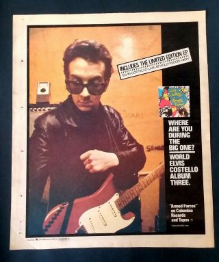 Elvis Costello Vintage Armed Forces Rare Print Promo Ad