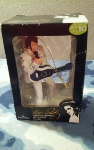 Kurt S.  Adler Elvis Presley White Suit Christmas Ornament.