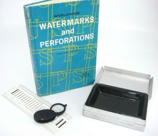 Stamp Collecting Watermarks & Perforations Lot Book Detector Guide 5x Magnifier