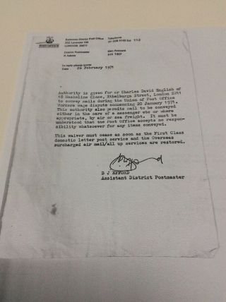 1971 Gb Postal Strike - Special Rare Information (copies)